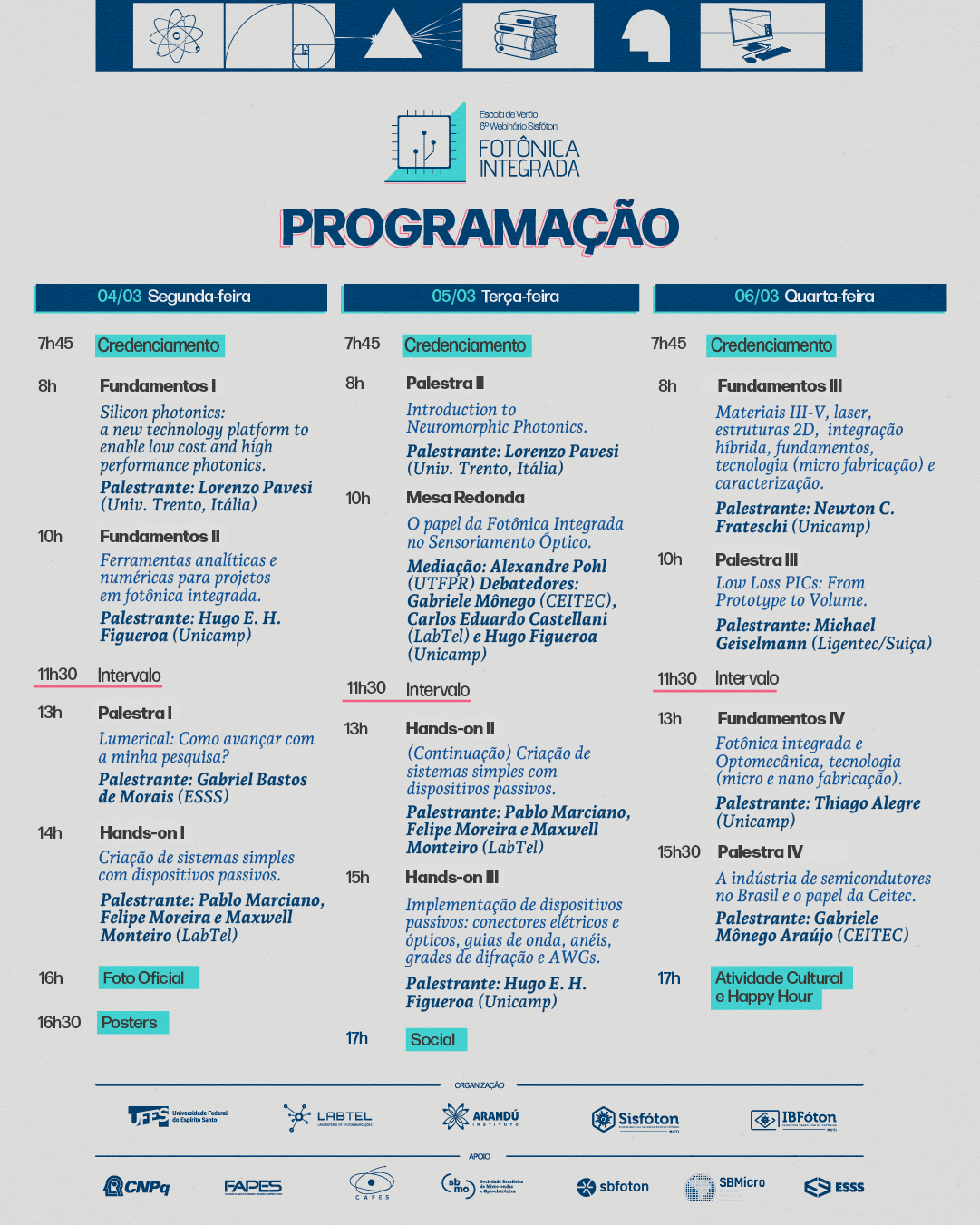 Programacão do Webinário